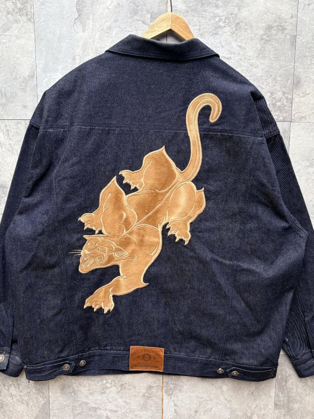 Vintage Pelle Pelle Panther Denim Jacket Mens XXL Indigo
